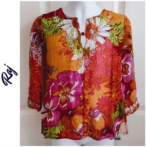 Raj Semi-Sheer Floral Blouse (Indian Brand)